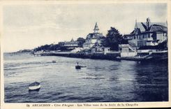 VINTAGE POSTCARD Arcachon Dimensions Money the villas seen of the pier of the vault