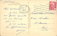 VINTAGE POSTCARD Corsica Corte Fountain Of the Four Guns Corsica