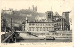 CPA Lyon Pont De Tilsitt Cathedrale Et Coteau De Fourviere