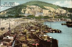 VINTAGE POSTCARD Rouen the Quay of Paris and the Dimension co. Catherine