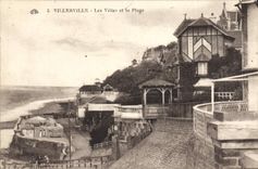 VINTAGE POSTCARD Villerville Villas And the Beach