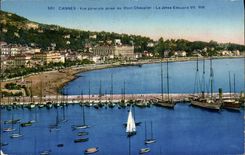 CPA Cannes Vue Generale Prise Du Mont Chevalier La jetee Edouard VII Bateaux