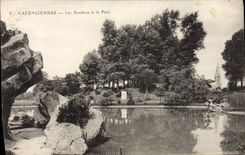 CPA Valenciennes Les Rochers Et Le Parc