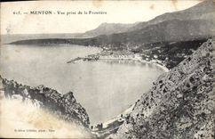 CPA Menton Vue Prise De La Frontiere