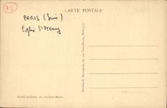 VINTAGE POSTCARD Paris Church Merry Saint