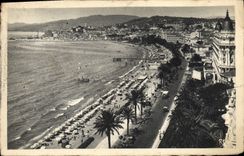 CPA Cannes La Plage Et La Promenade De La Croisette