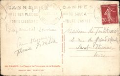 CPA Cannes La Plage Et La Promenade De La Croisette