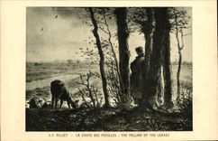 VINTAGE POSTCARD JF Millet the fall of the sheets