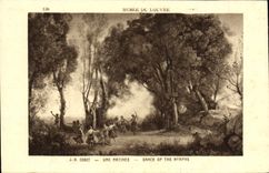 VINTAGE POSTCARD Museum Of Louvre Paris JB Corot crossbred