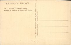 CPA Biarritz Coucher De Soleil Sur Le Rocher De La Vierge