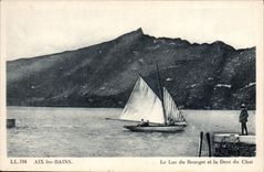 CPA Aix Les Bains Le Lac Du Bourget Et La Dent Du Chat