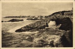 CPA Biarritz La roche percee et le Cap Saint Martin