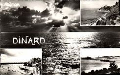 CPM Dinard Promenade des Allies Promenade au clair de lune Vue vers le fort de l'ile de Cezembre 