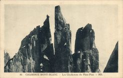 VINTAGE POSTCARD Chamonix Mont Blanc Pinnacles Of the Praz Plan