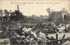 CPA La Grande Guerre Ruines Dun Pont Sur l'Yser a Dixmude Militaria 