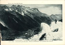 VINTAGE POSTCARD Chamonix Vallee De Chamonix Vue Of the Glacier Of Let us work