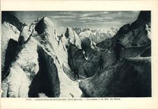 VINTAGE POSTCARD Chamonix Mont Blanc Cracks With the Sea Of ice