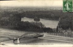 CPA Lyon Le Pont de la Boucle et la Parc de la Tete d'Or
