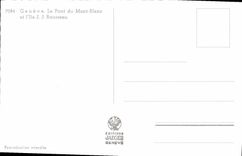 MODERN CARD Geneva the Bridge Of Mont Blanc and island JJ Rousseau