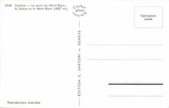 MODERN CARD Geneva the Bridge Of Mont Blanc Saleve and Mont Blanc