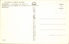 CPM Grenoble Les Quais de L'Isere le telepherique de la Bastille et la chaine de Belledonne