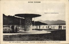 CPA Aix Les Bains La Plage Douches Lac du Bourget Colline de Tresserve