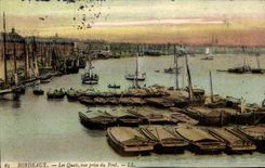 CPA Bordeaux Les Quais Vue Prise du Pont Bateaux