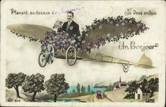 Plano del hombre de la fantasía de la POSTAL de la VENDIMIA