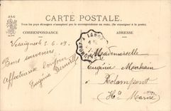 VINTAGE POSTCARD Fantasy Woman the boarding Folklore