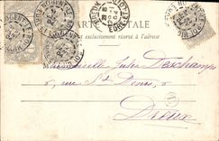 VINTAGE POSTCARD Fantasy Woman gaining It of the first prize Lottery