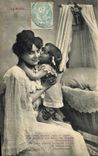 VINTAGE POSTCARD Fantasy Woman the Lord's Prayer Child