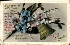 VINTAGE POSTCARD Fantasy Flowers Bell Lily of the valley