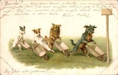CPA Fantaisie Chien Chiens