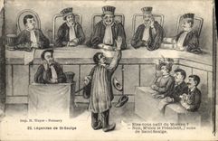 CPA Fantaisie Legendes de St Saulge Morvan Juge