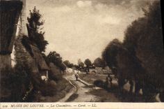 VINTAGE POSTCARD Fantasy Museum of Louvre the Corot thatched cottages