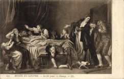 VINTAGE POSTCARD Fantasy Museum of Louvre the son punished Greuze