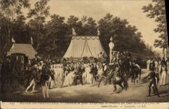 VINTAGE POSTCARD Fantasy Museum of Versailles Interview of Louis XVIII with the princess of Both Siciles to the Cross of Herem Saint