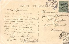 VINTAGE POSTCARD Fantasy Museum of Versailles Interview of Louis XVIII with the princess of Both Siciles to the Cross of Herem Saint