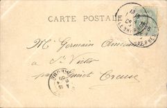 VINTAGE POSTCARD Fantaisie Museum of Louvre Paris Braces safe Poussin water