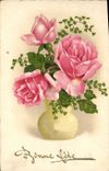 CPA Fantaisie Fleurs Roses