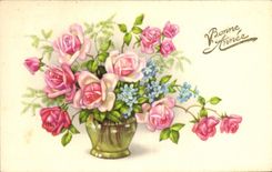 CPA Fantaisie Fleurs