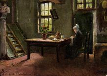 VINTAGE POSTCARD Fantasy Norman Interior Folklore Woman