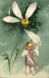 CPA Fantaisie Fleur Ange