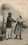VINTAGE POSTCARD Fantaisie Woman defrauds Octroi of It