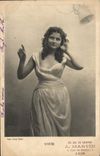 VINTAGE POSTCARD Fantasy Woman hearing five directions