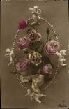 CPA Fantaisie Fleurs Anges