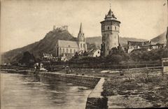 CPA Oberwesel mit Ruine Schonburg