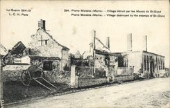CPA Pierre Morains Village detruit par les Marais de St Gond Militaria