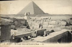 CPA Egypt The Temple Sphinx And Pyramid of Rheops