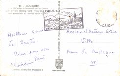 MODERN CARD Lourdes the patients Returns from the Cave